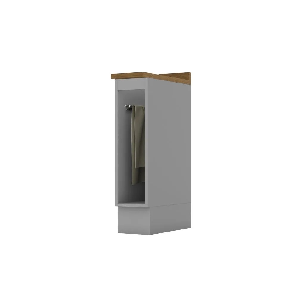 imagem de Balcão 20cm com Tampo Porta Toalha Americana Henn - Cinza/Nature